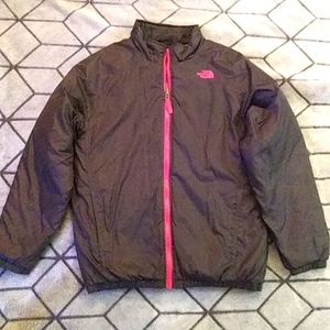 North Face Girls gray coat size LG
